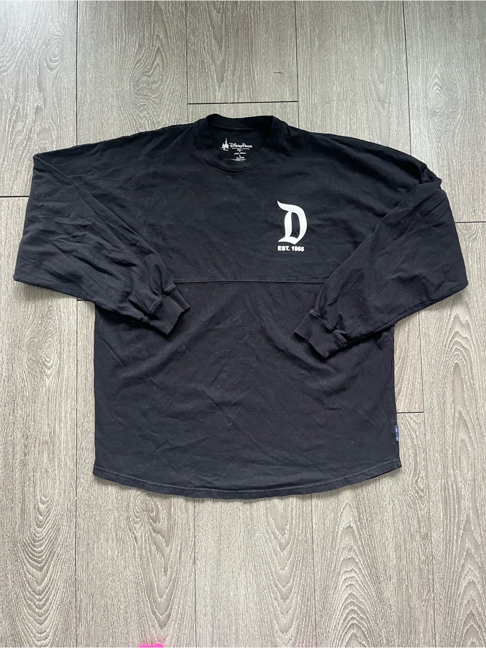 Disney Black Spirit Jersey Long-Sleeve Shirt with White Logo